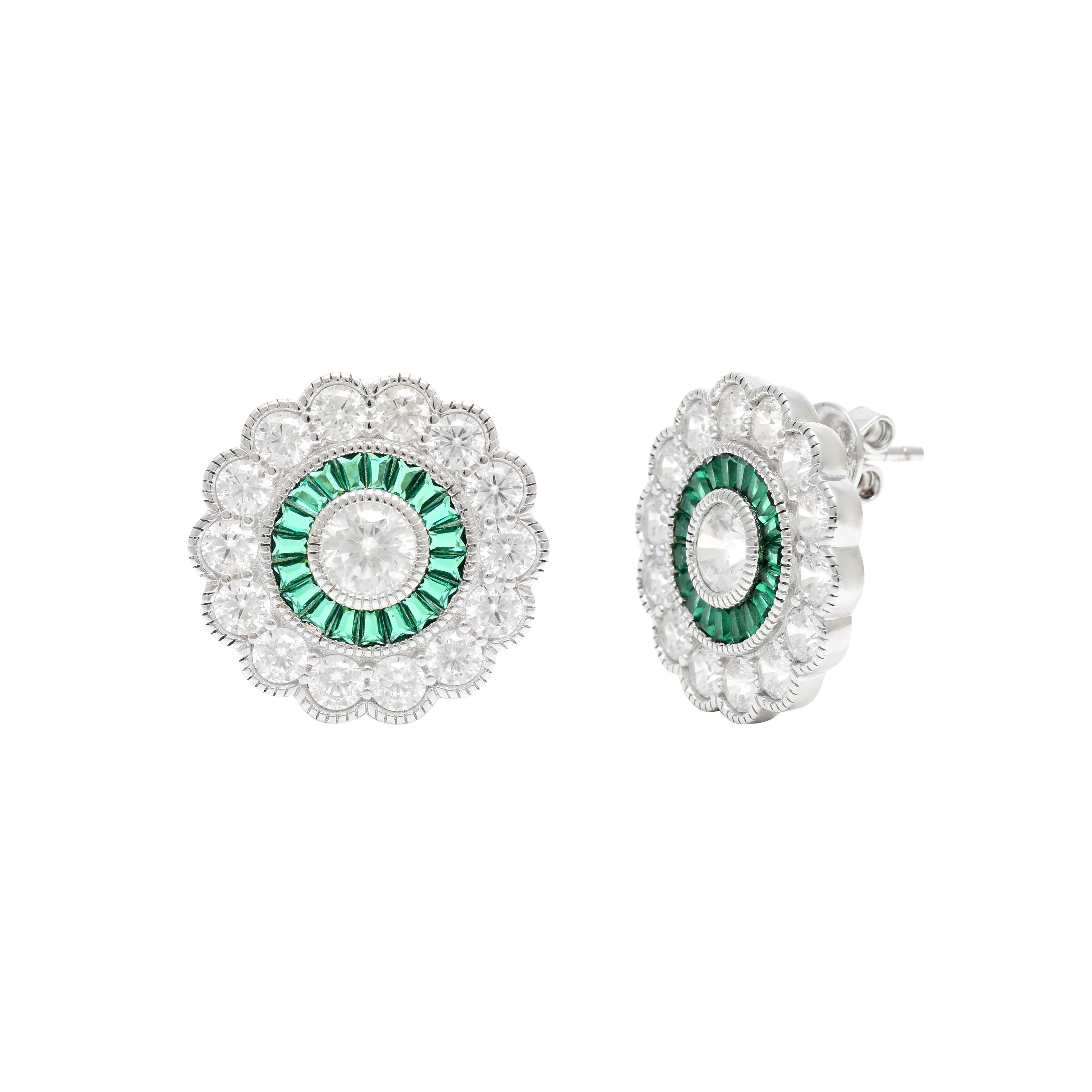 Floral Diamond Stud Earrings