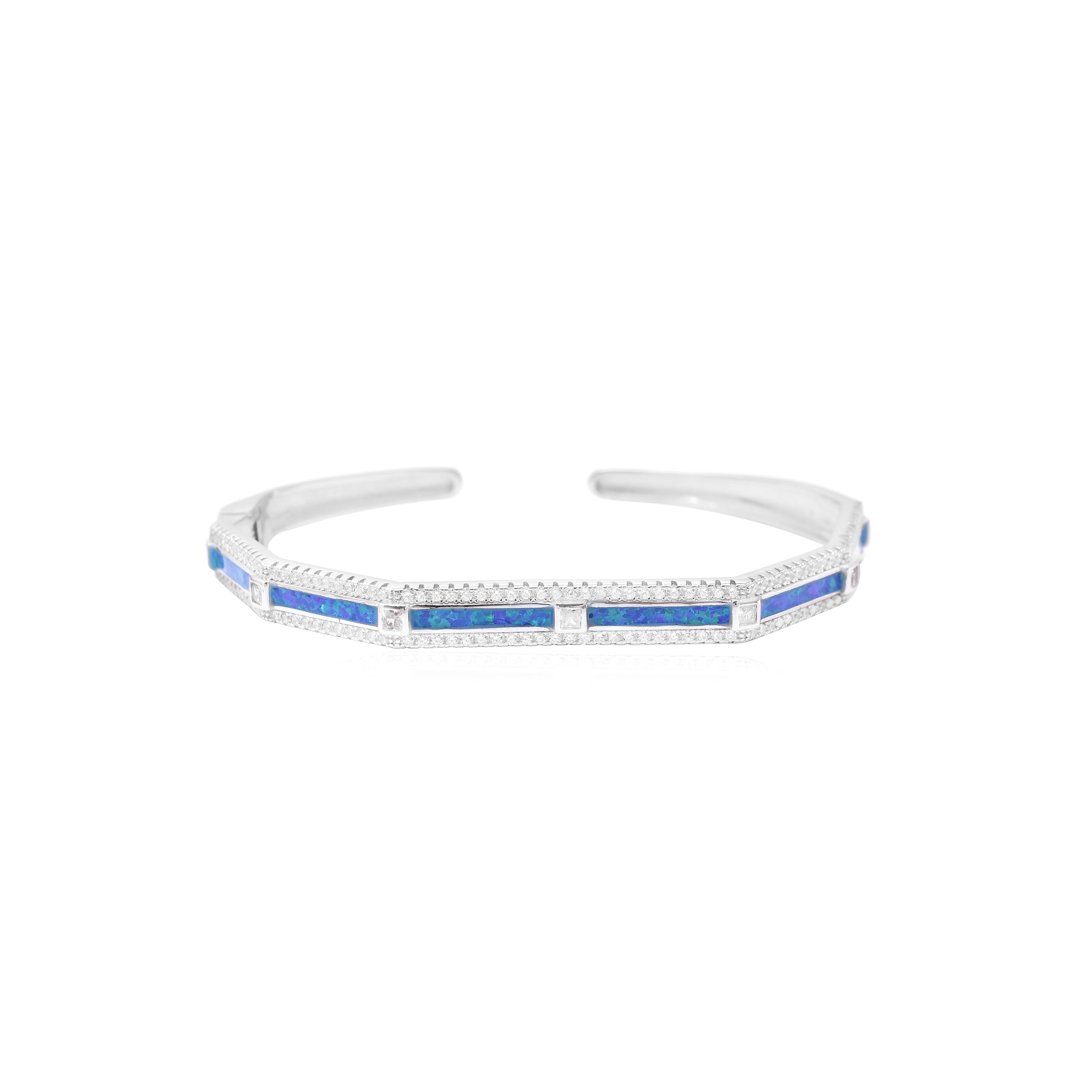 Silver Opal Studded Bangle
