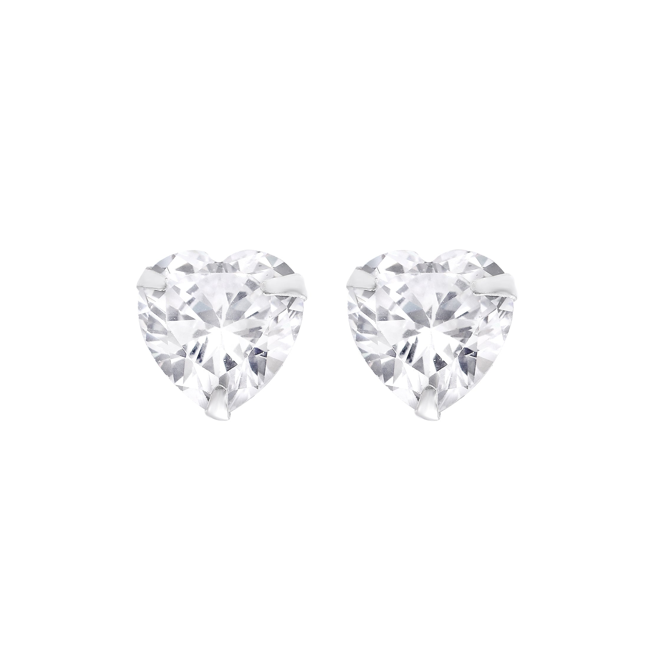 Classic Heart Solitaire Studs