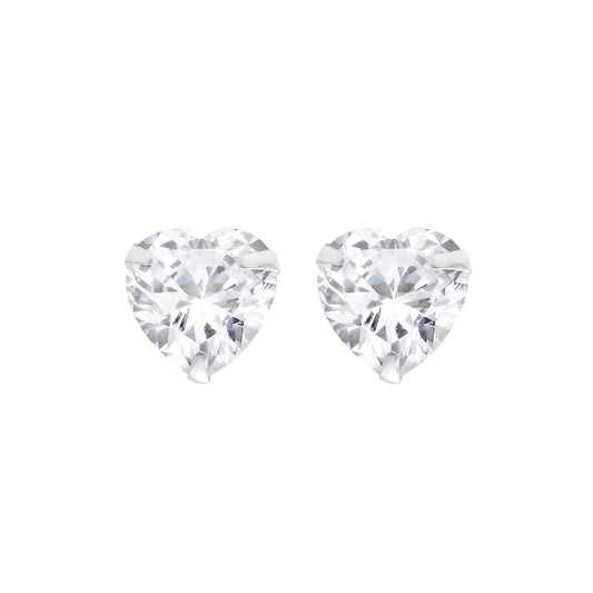 Classic Heart Solitaire Studs
