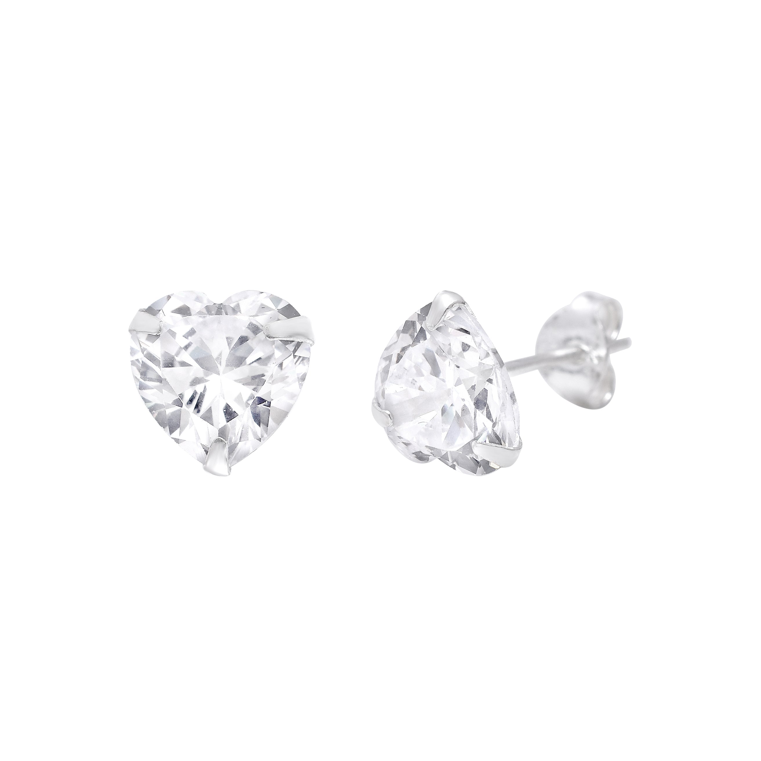 Classic Heart Solitaire Studs