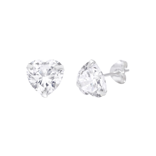 Classic Heart Solitaire Studs