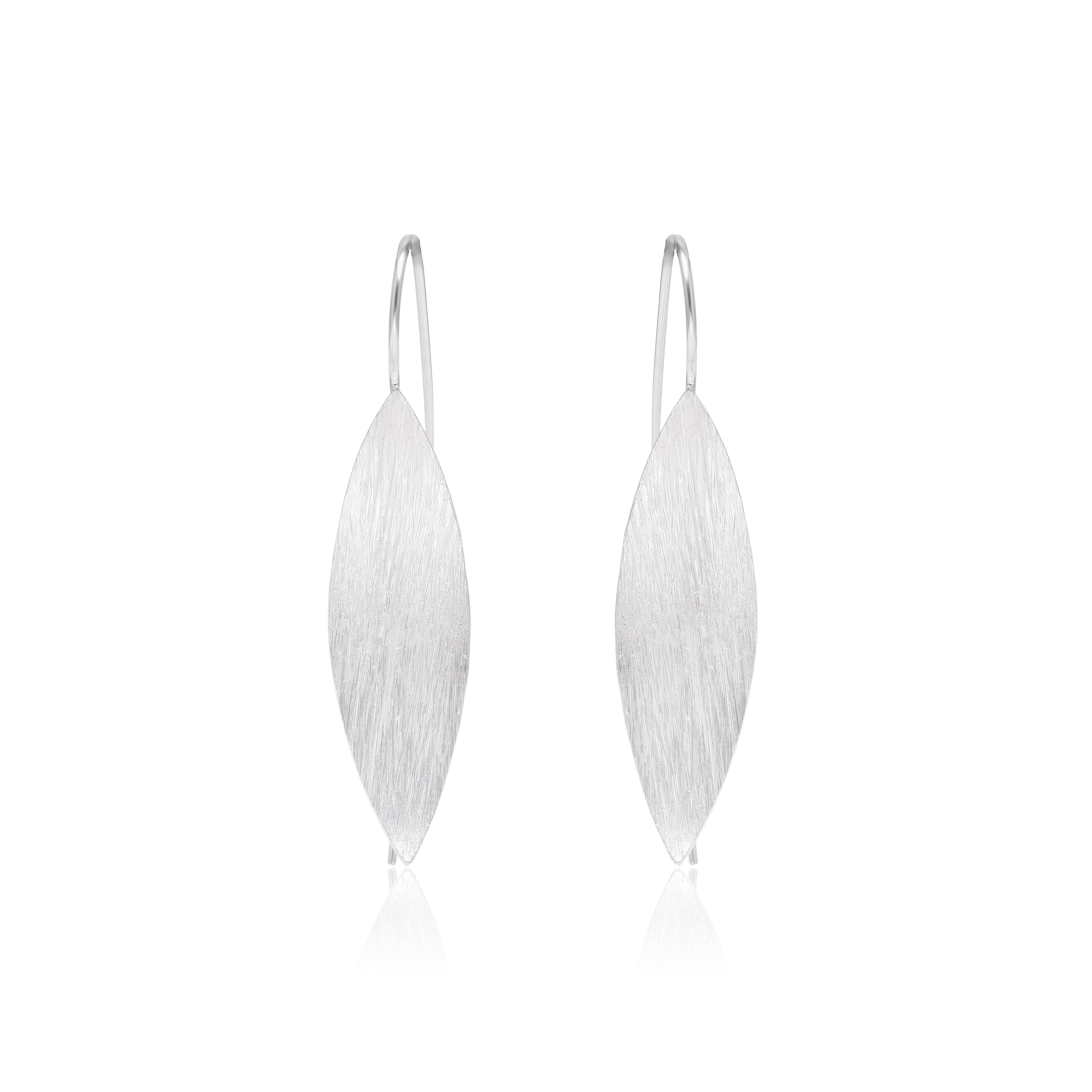 Textured Matte Leaf Drop Earrings