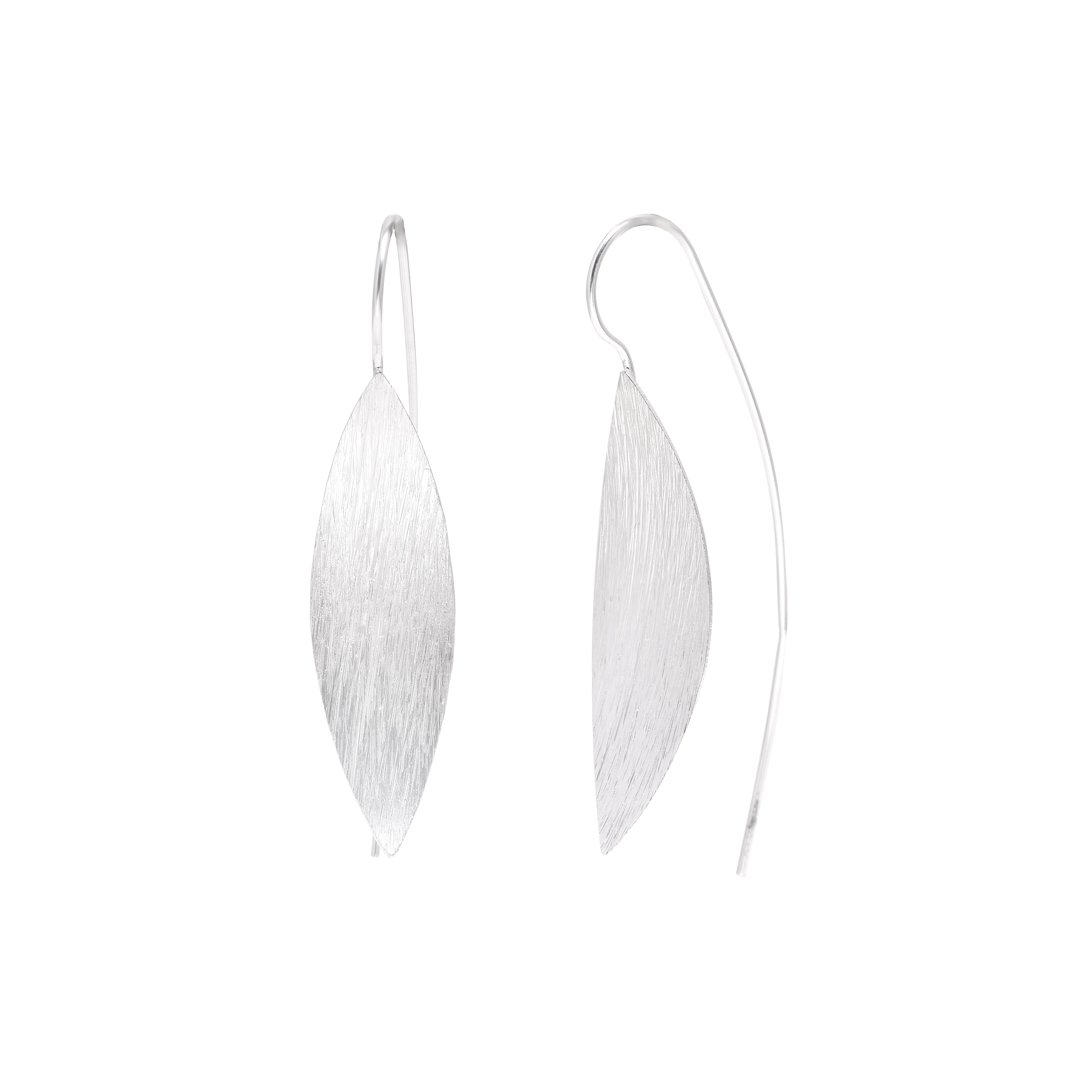 Textured Matte Leaf Drop Earrings
