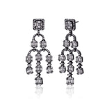 Black Rhodium Plated Cubic Zirconia Earrings