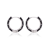 White Gold Plated Cubic Bali Earrings