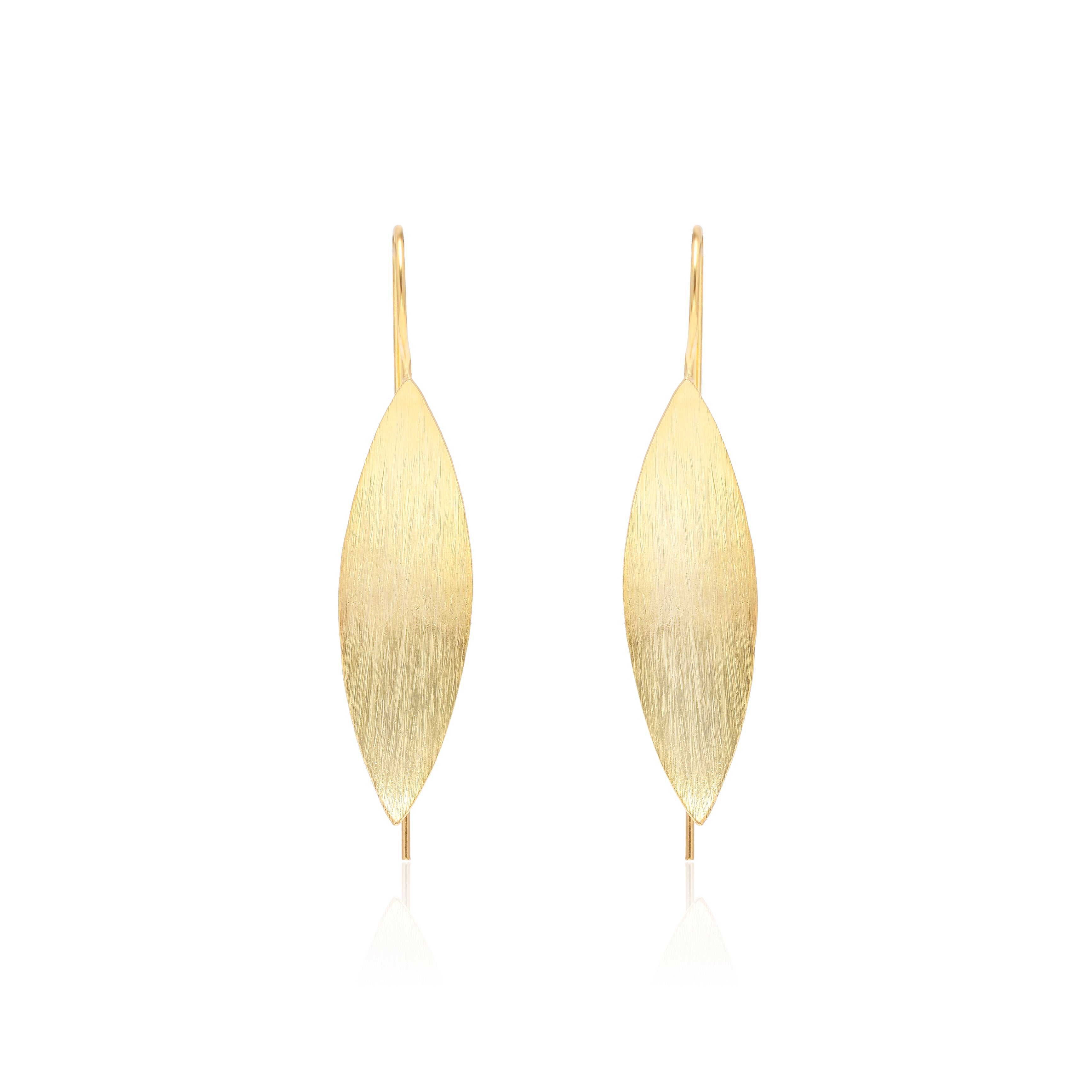 Textured Matte Leaf Drop Earrings