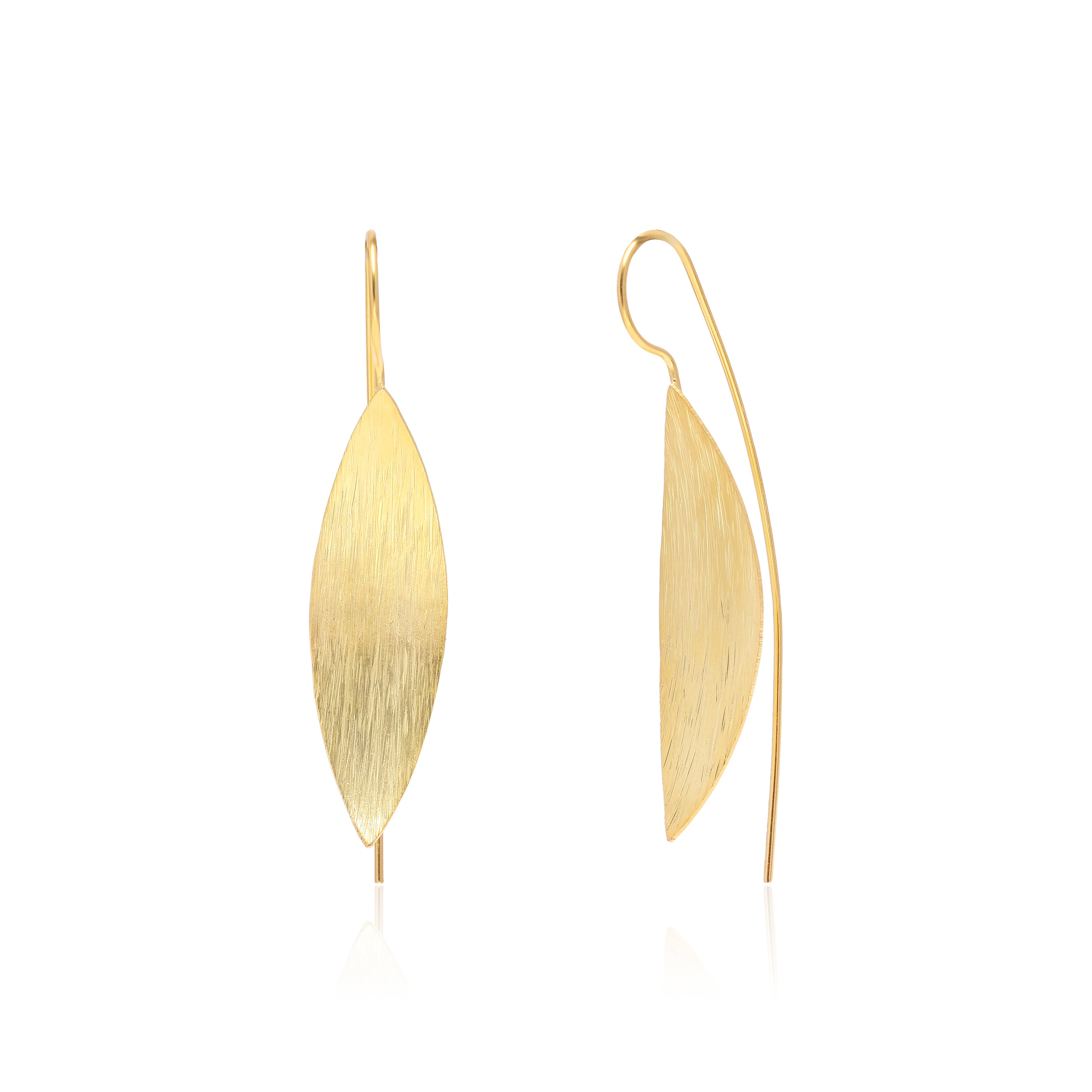 Textured Matte Leaf Drop Earrings