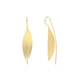 Textured Matte Leaf Drop Earrings