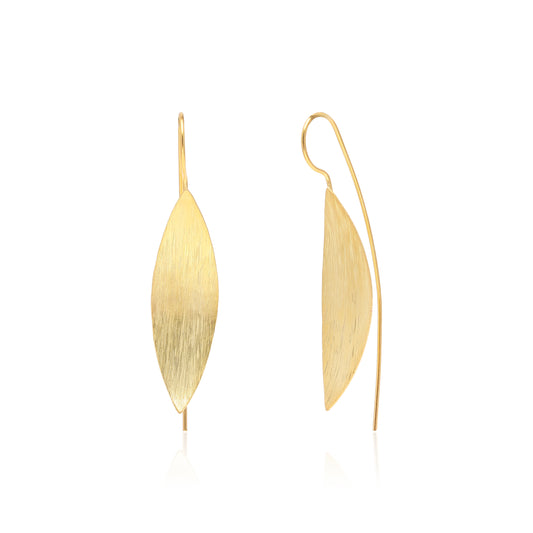 Leafy Elegance Golden Earrings