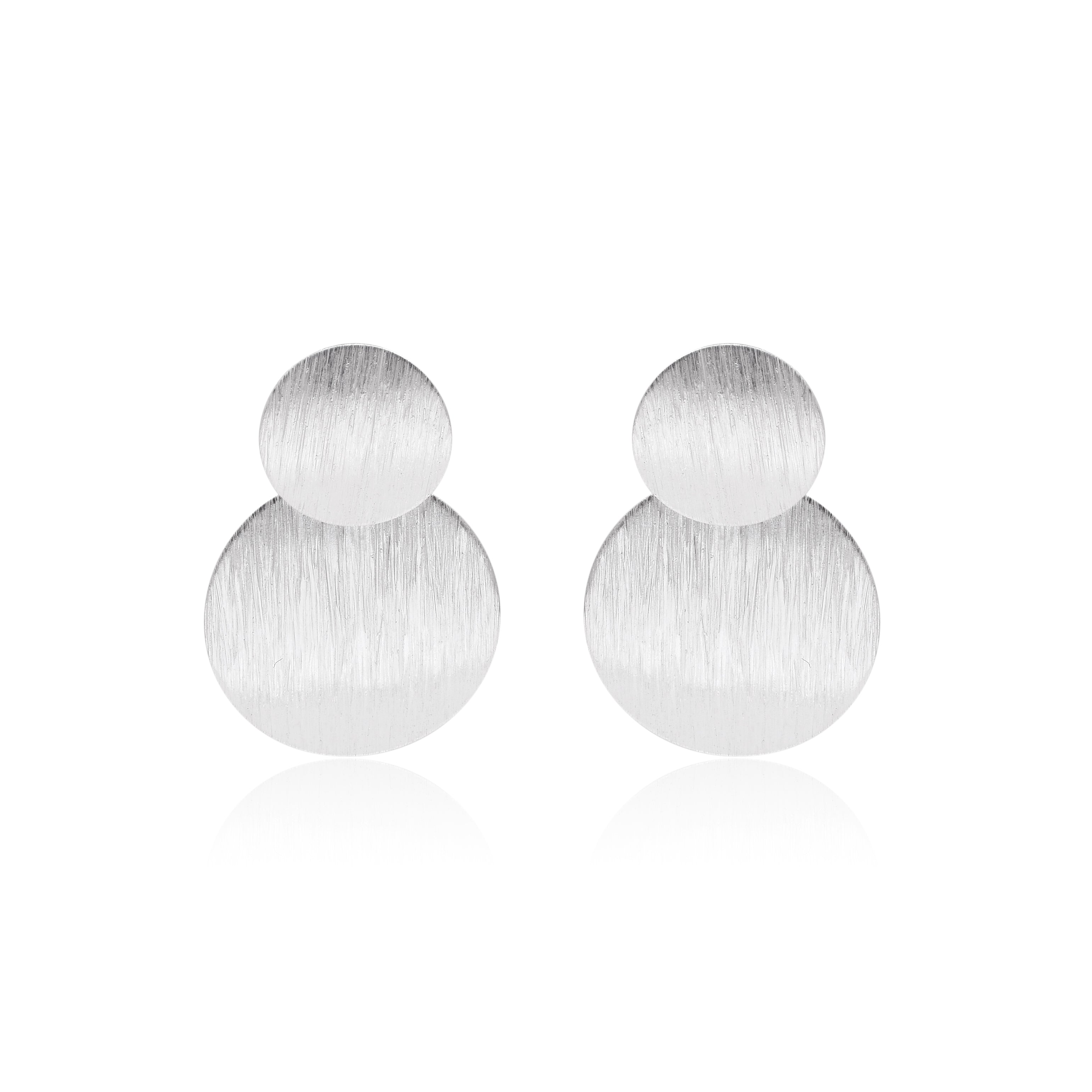 Mat Finish silver Statement Earring