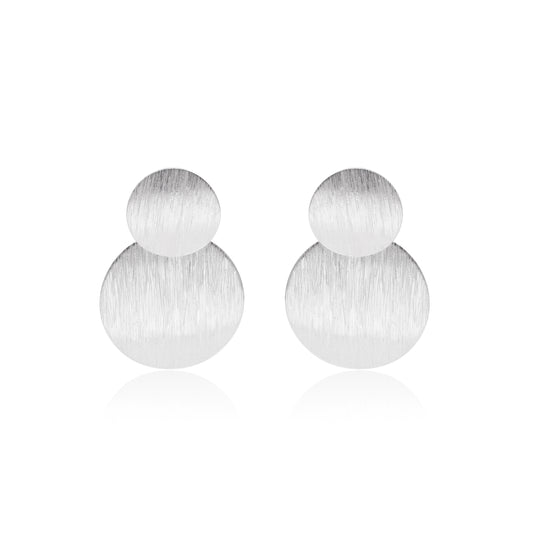 Mat Finish silver Statement Earring