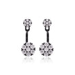 Black Rhodium Plated Cubic Zirconia Two-Way Earrings