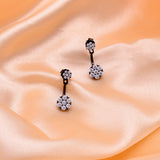 Black Rhodium Plated Cubic Zirconia Two-Way Earrings