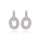 Sterling White Gold Plated Cubic Zirconia Earrings