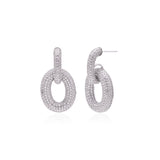 Sterling White Gold Plated Cubic Zirconia Earrings