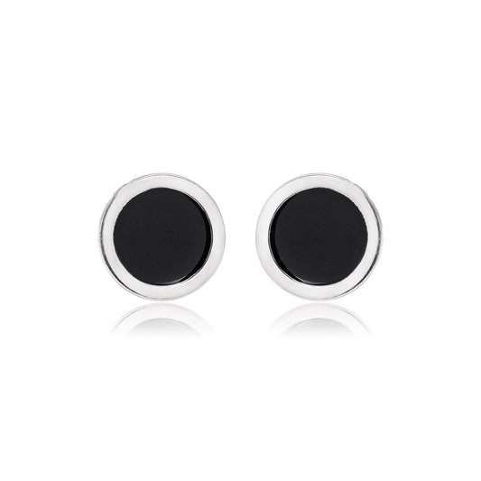 Silver Black Enamel studs for both