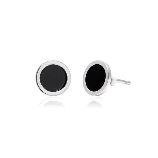 Silver Black Enamel studs for both