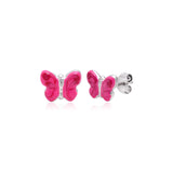 Stunning Silver Enamel Stud Earrings