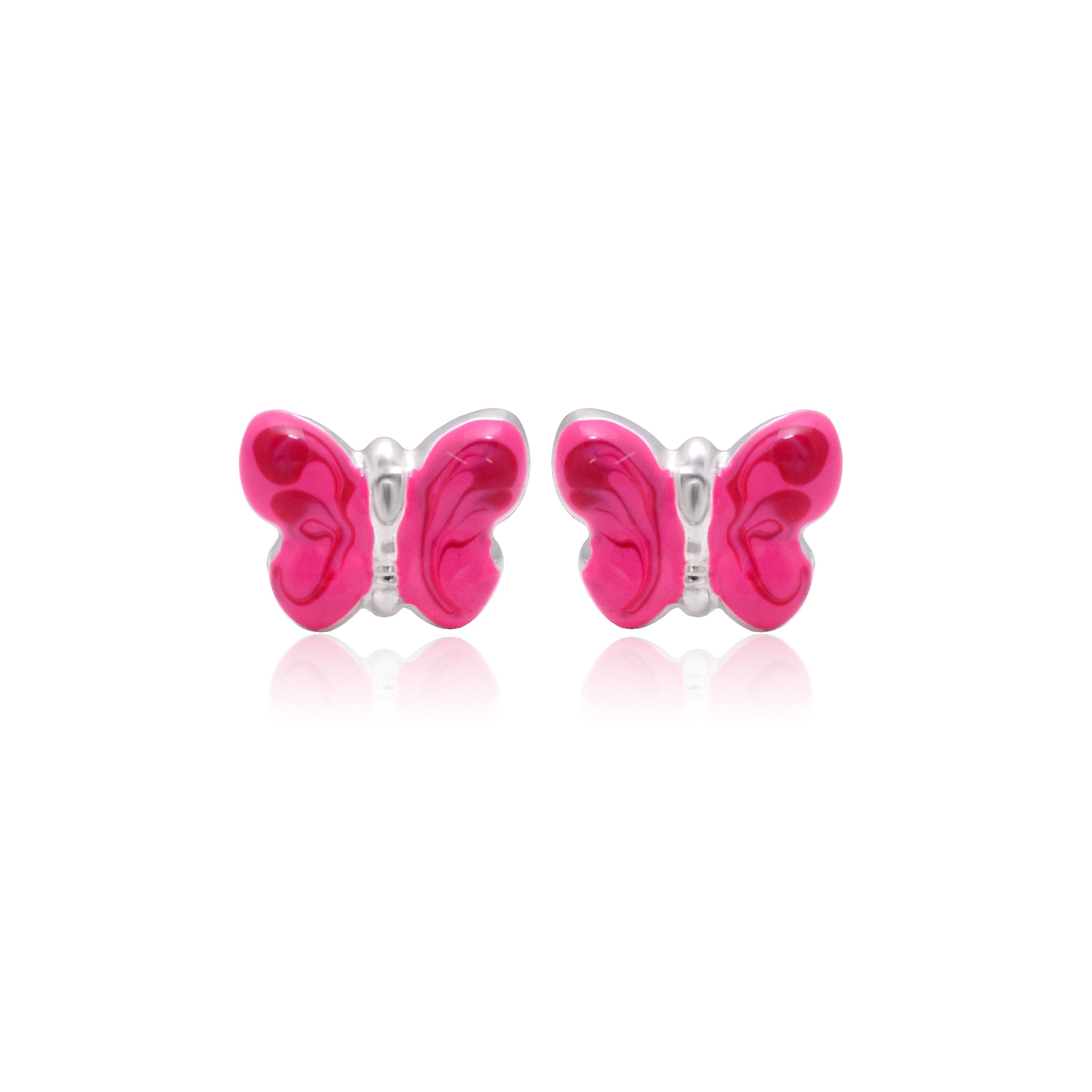 Stunning Silver Enamel Stud Earrings