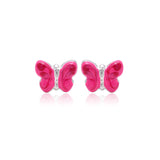 Stunning Silver Enamel Stud Earrings