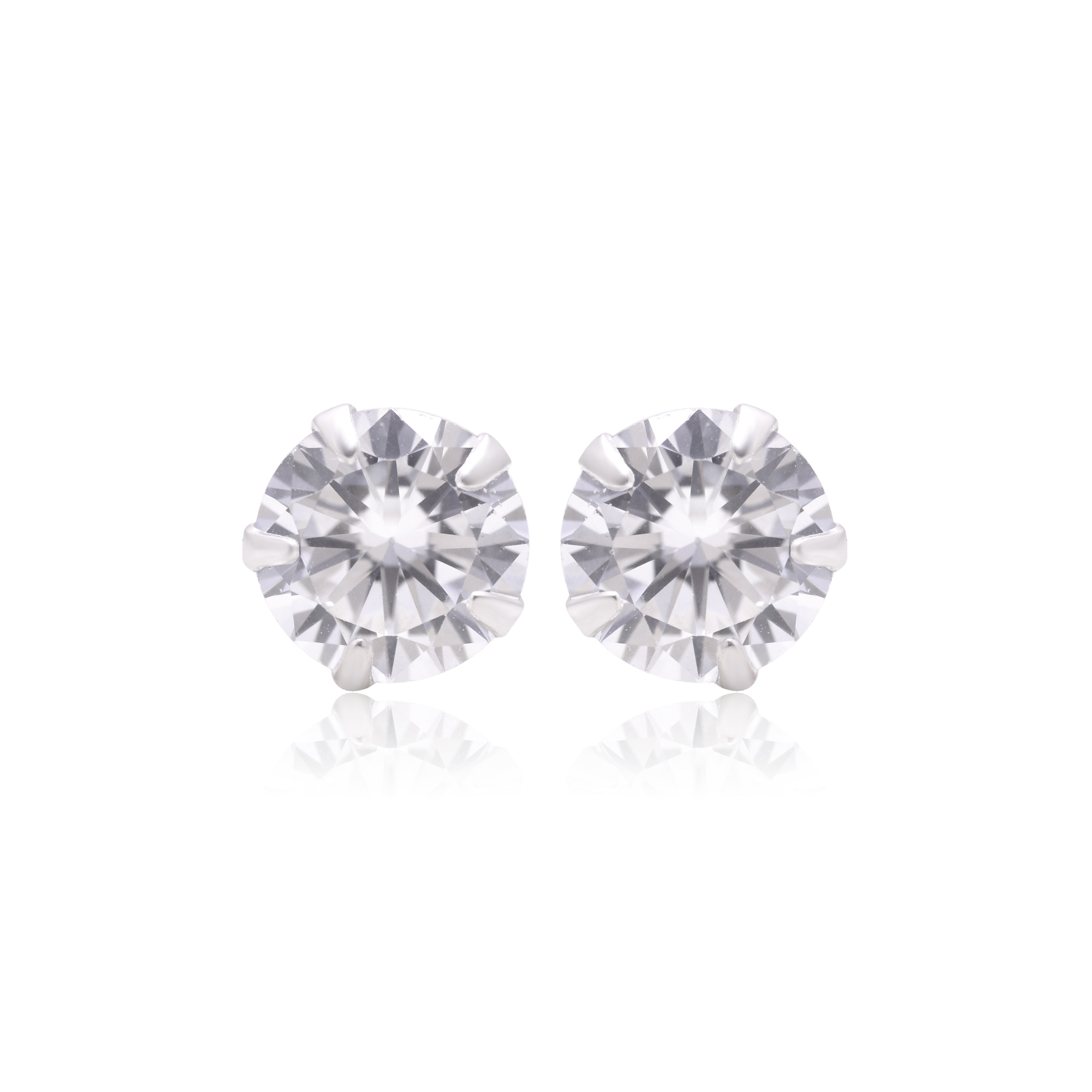 Radiant Silver Whisper Stud Earrings