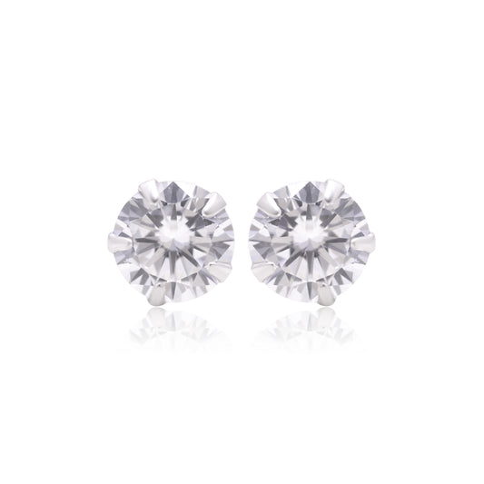 Radiant Silver Whisper Stud Earrings