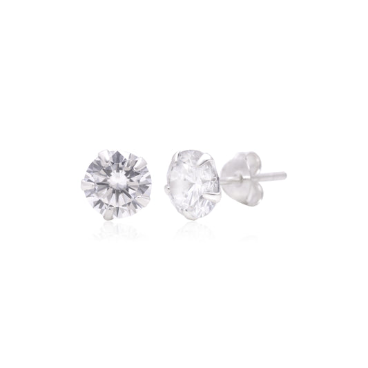 Radiant Silver Whisper Stud Earrings