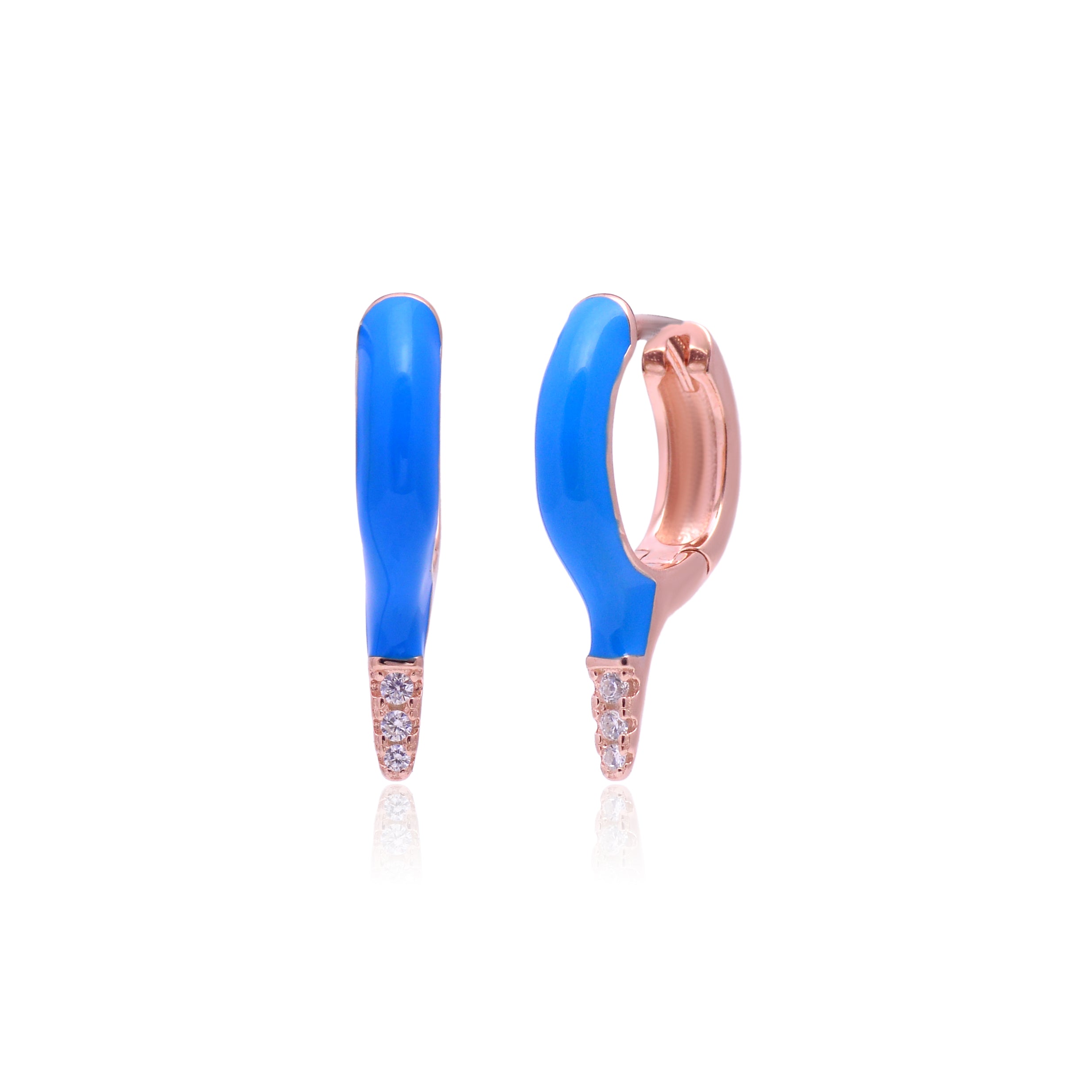 Rosy Elegance Enamel Earrings