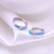Sky Blue Enamel Huggie Earrings