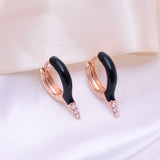 Rosy Elegance Enamel Earrings