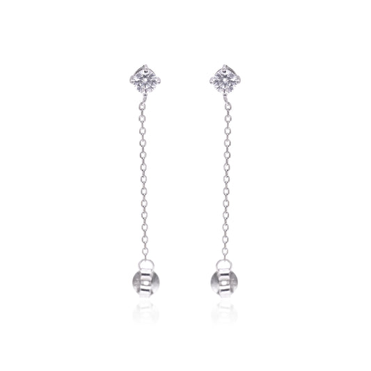 Silver Chain Drop Earring