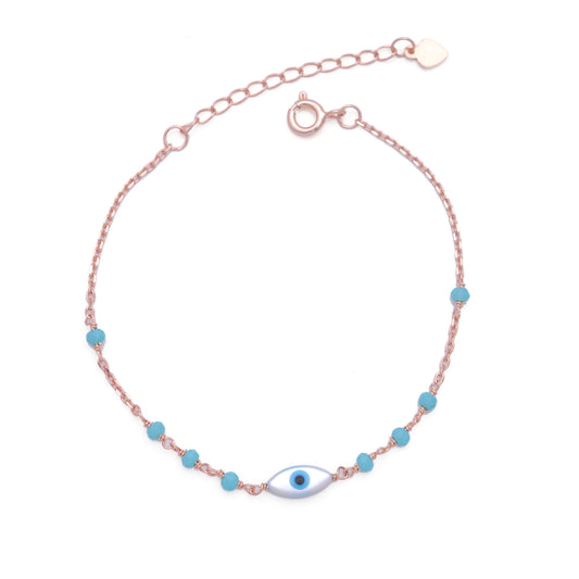 Rose Gold Evil Eye Bracelet