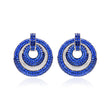 Sapphire Halo Earrings with Invisible Setting