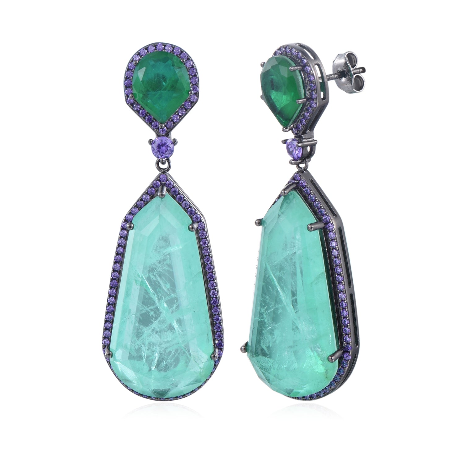 Zambian Glow Dangling Earrings in Sterling Silver