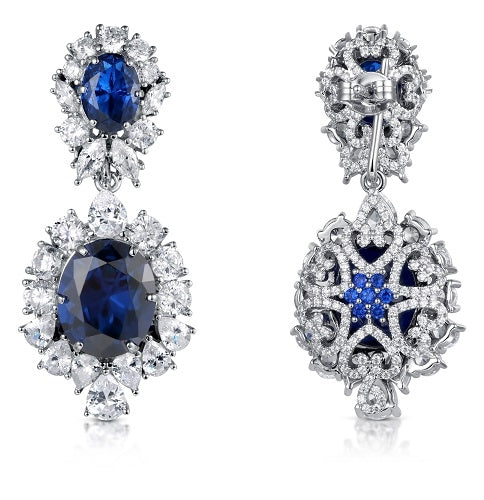 Midnight Elegance Sterling Silver Earrings