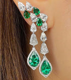 Emerald Cascade Dangling Earrings