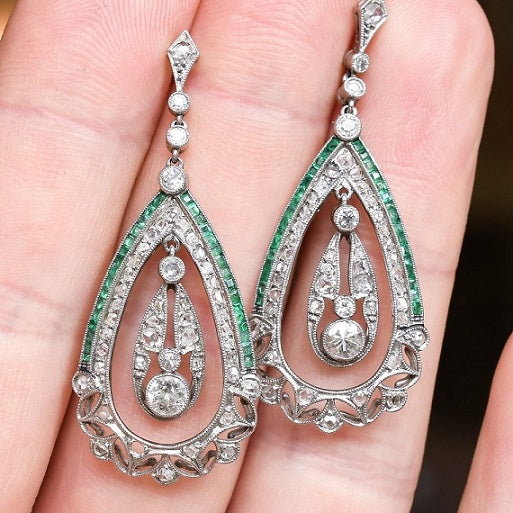 Vintage Teardrop Silver Earrings
