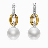 Linked Pearl Sterling Silver Earrings