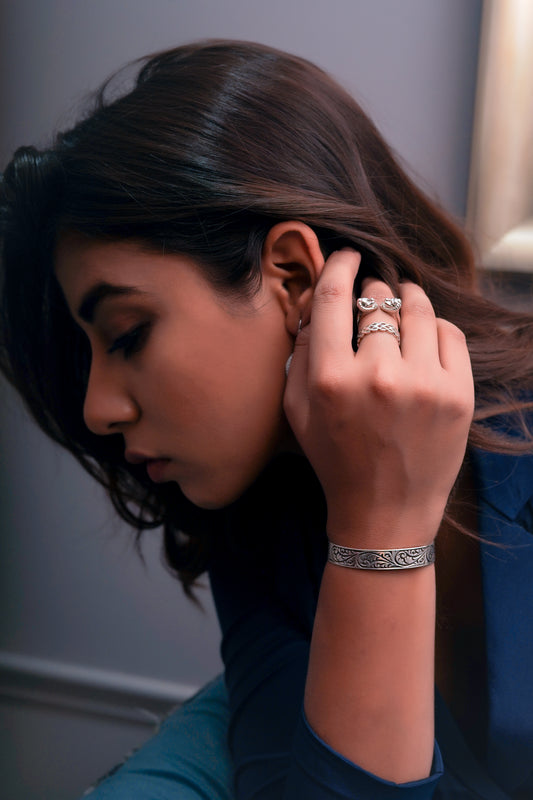 Sleek Oxidized Elegance Cuff