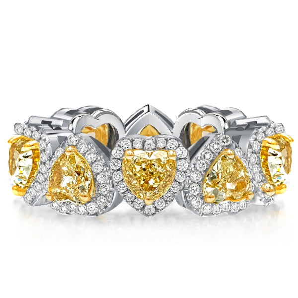 Yellow Heart Eternity Band Ring