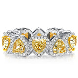 Yellow Heart Eternity Band Ring