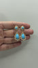 Turquoise Cabochon Drop Statement Earrings
