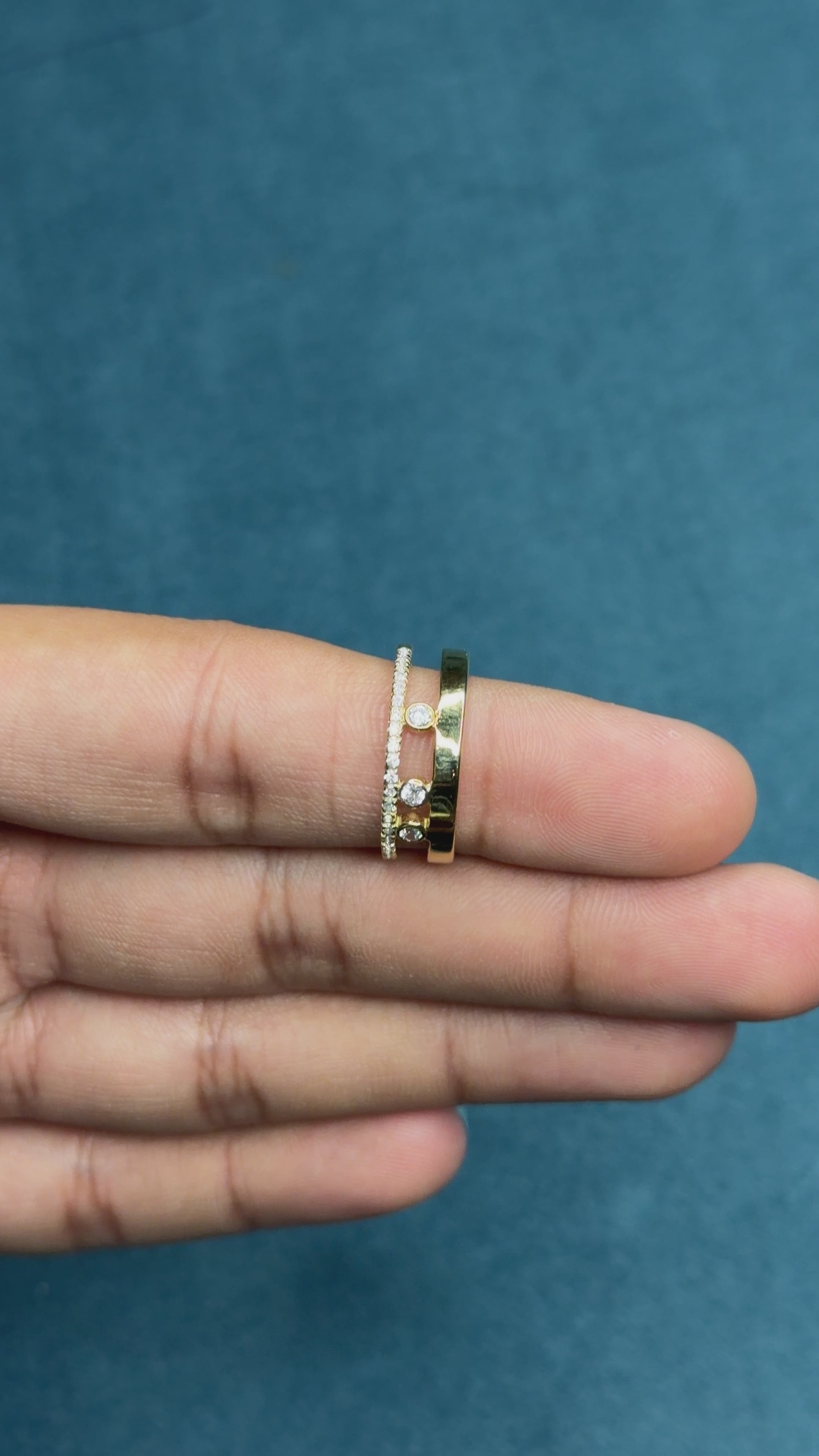 Radiant Glow Cubic Zircon Gold Ring
