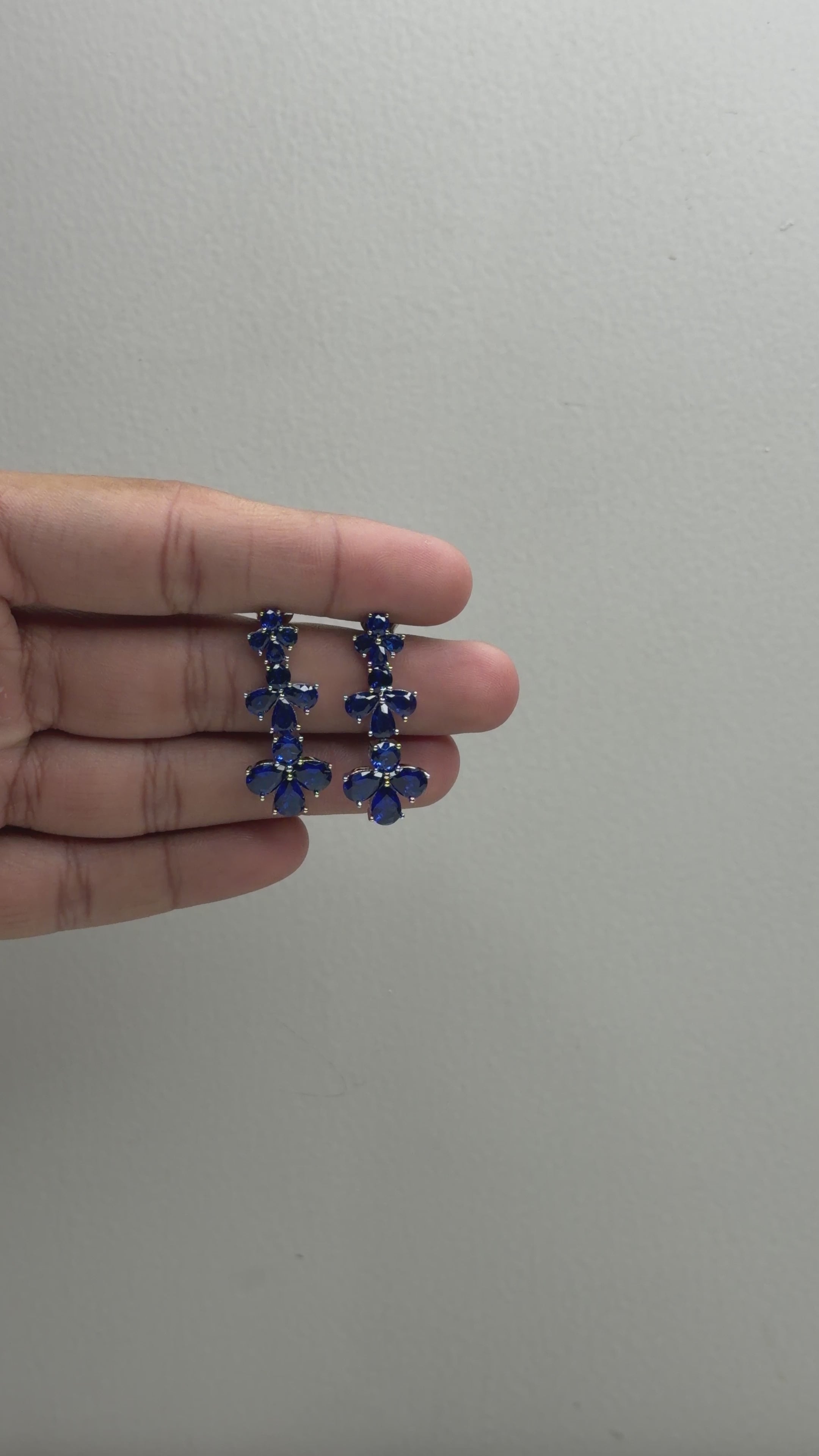 Blue Sapphire Drop Tennis Necklace