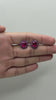 Pink Oval Cluster Halo Earrings 