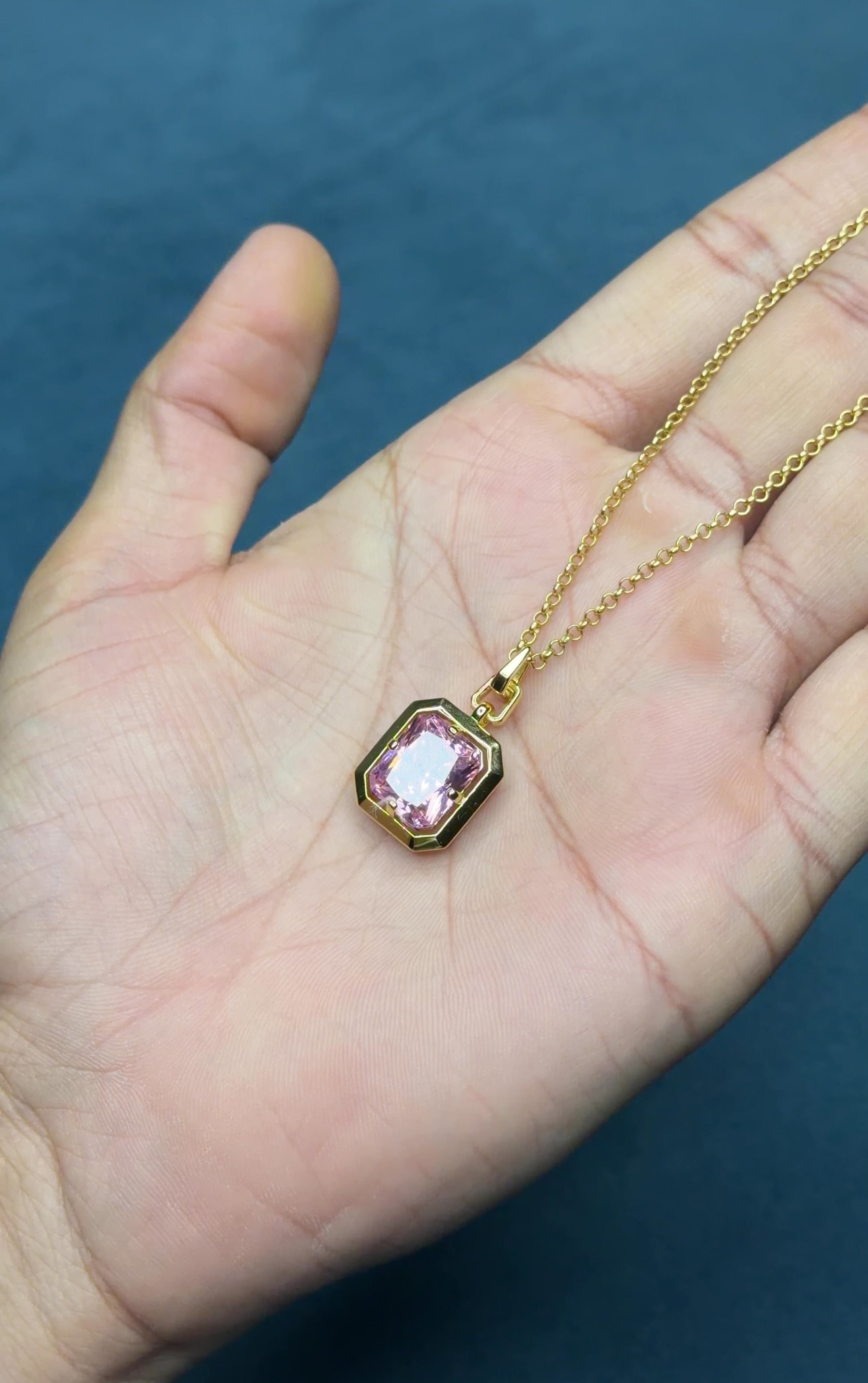 Glamour Glow Pink Stone Pendant