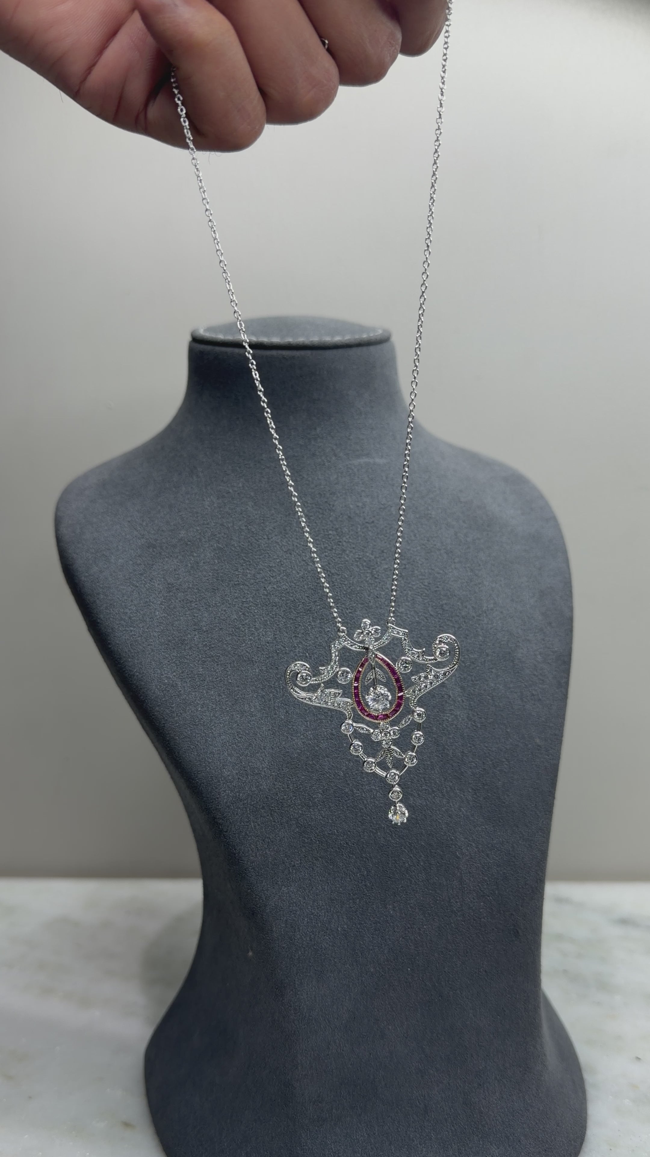 Art Deco Filigree Sterling Silver Necklace