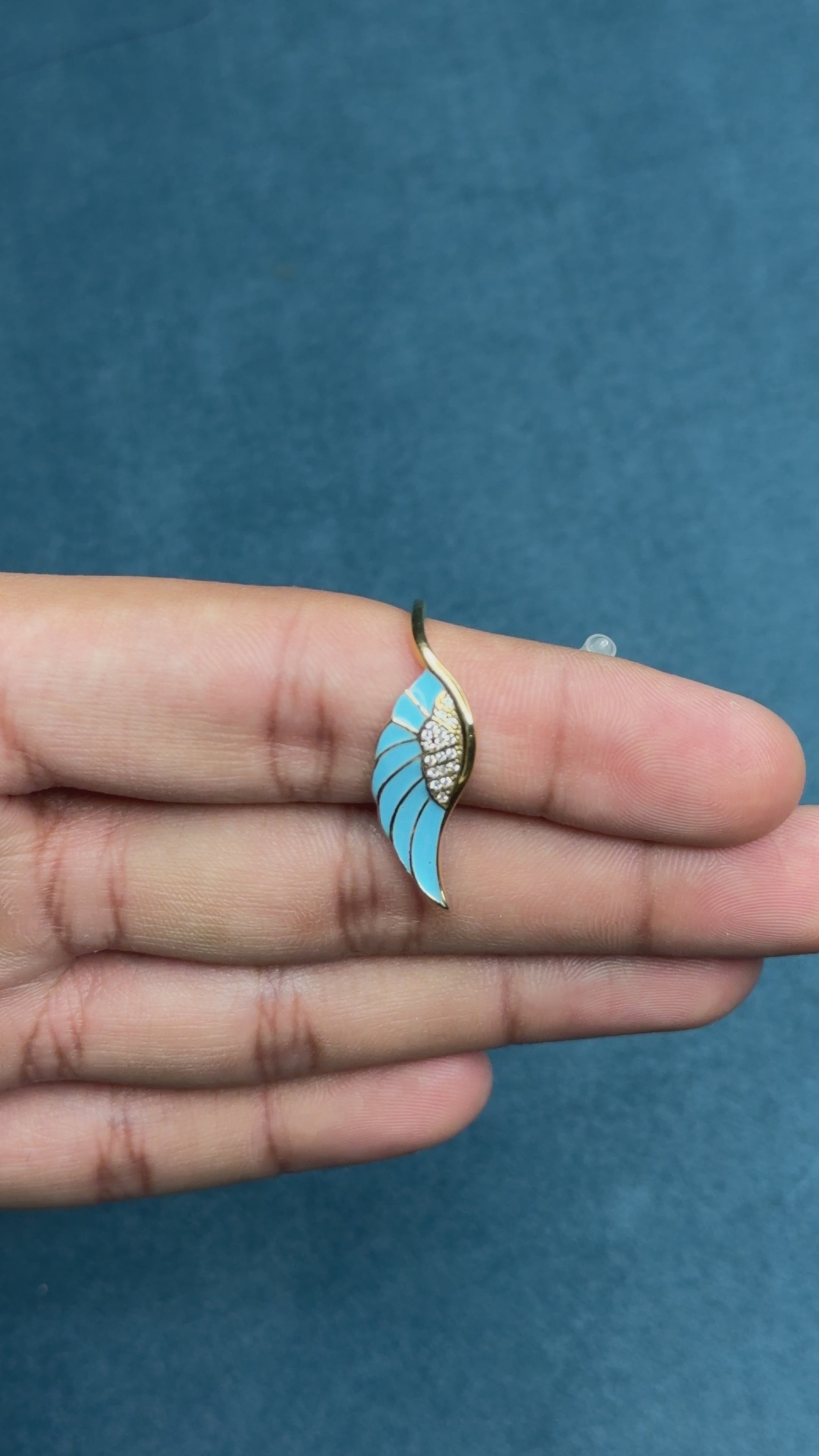 Angel Wing Blue Enamel Ring