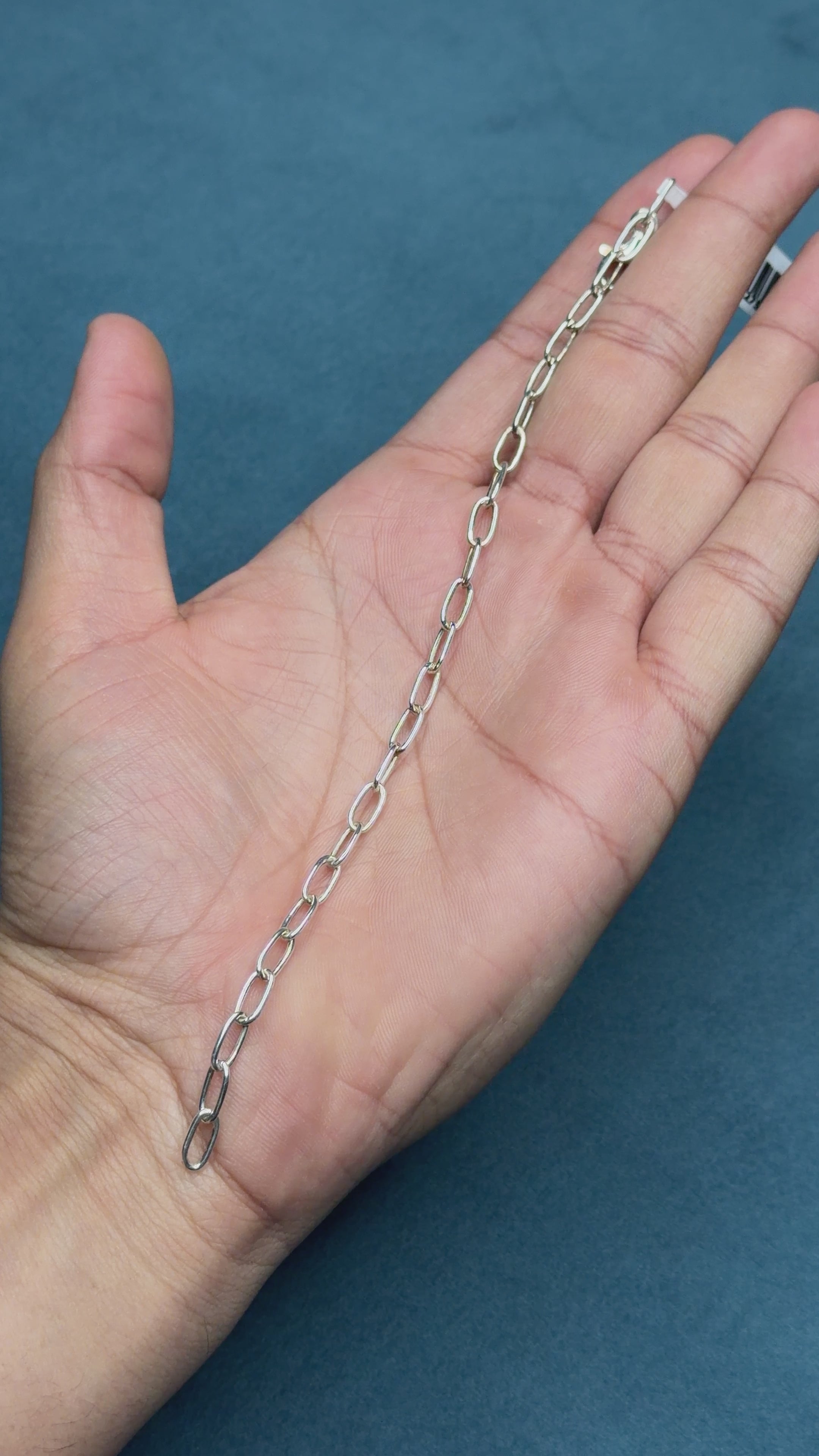 Silver clip chain bracelet